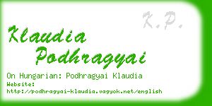 klaudia podhragyai business card